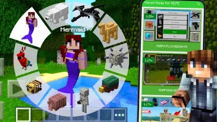 Morph Mod for Minecraft PE — превращение в мобов